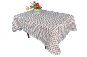 China Gray Linen Grid Checkered Table Cloth For Book Desk And Storage Table on sale