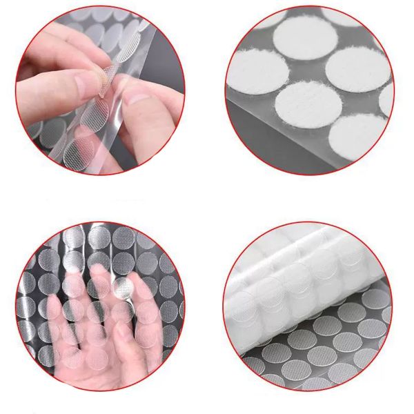 DANSKY Custom Hook and Loop Nylon Reusable Polka Dot Round Adhesive Quiet Hook and Loop Die Cut Hook and Loop