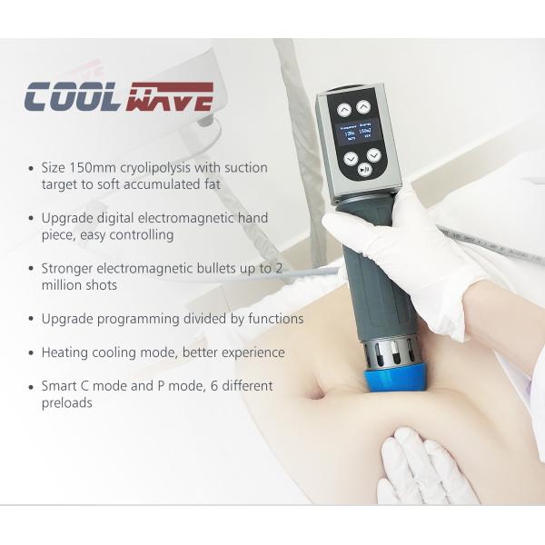 Portable Cool Wave Cryolipolysis ESWT Fat Freezing Shockwave Therapy Machine For Pain Relief 1-16 Hz Frequency