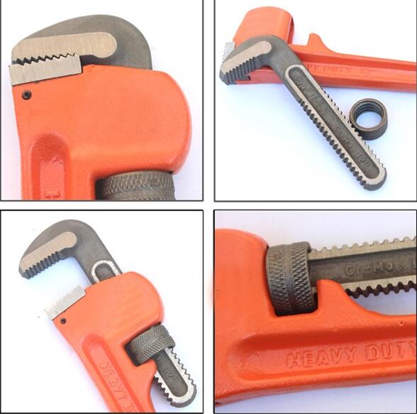 KM heavy duty American type dipped handle pipe wrench