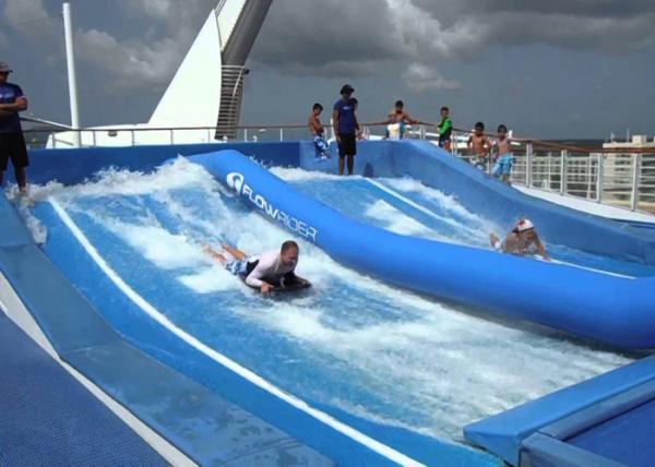 Quality Promotional Water Wave Pool Logo Printed / Double Person Portable Flowrider For Resort Hotel for sale