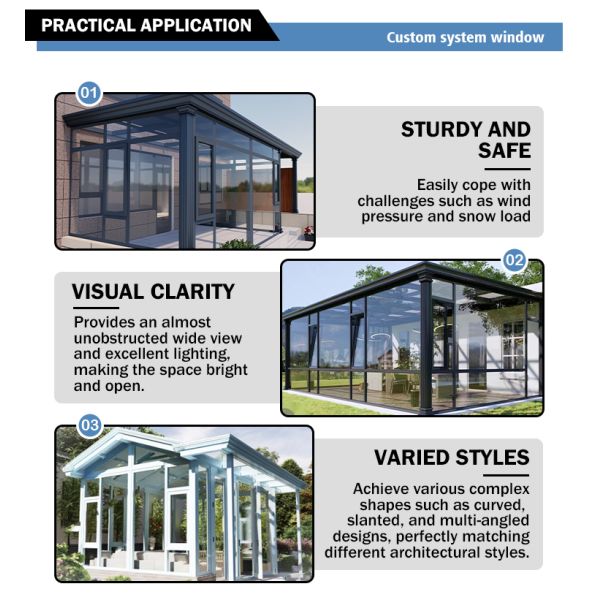Manufacture Outdoor Modern Designs Waterproof Customizable Aluminum Alloy Frame Sunroom Movable Sunroom