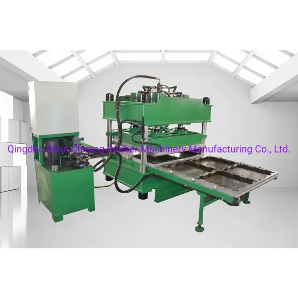 Rubber Mat Processing Machine with 1200x1200mm Platen Size 2 or 4 Working Layers and Manual Push-Out Device