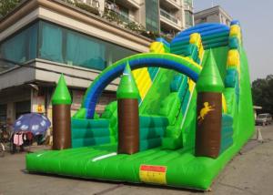 Wholesale Multi Colors Green Forest Custom Inflatable Dry Slide Double Lane With Column from china suppliers