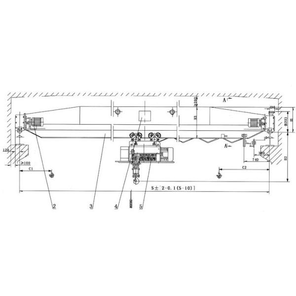 Span 30m Overhead Crane Single Girder Light Structure