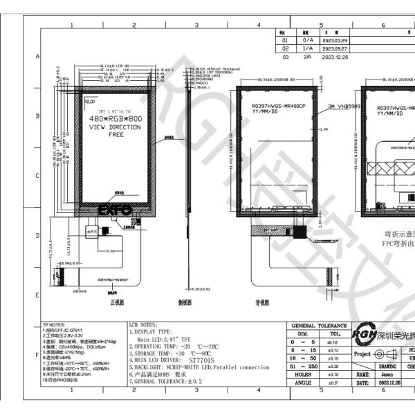 4 Inch TFT IPS Capacitive Touchscreen St7789 LCD Display 480x800 Full View