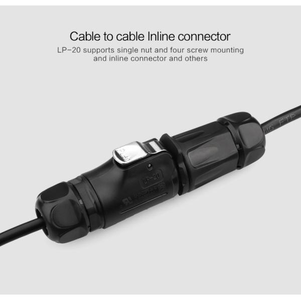 Cnlinko M20 2 Pin Electrical Waterproof Connector 2 Pole Connector for LED ConnectorIndustrial Controller AV System