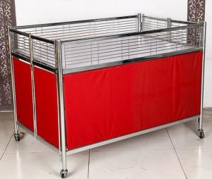 Wholesale Foldable Moving Supermarket Promotion Table / Durable Metal Shelf Cart With Castors from china suppliers
