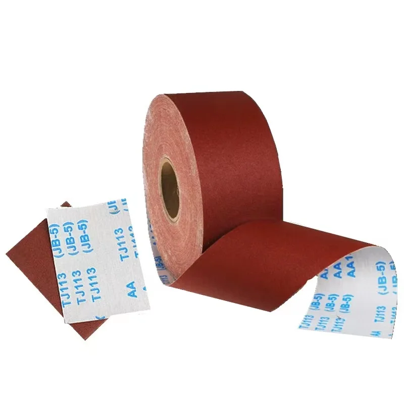 Red Aluminum Oxide Abrasive Cloth Roll close-up view showing abrasive surface texture