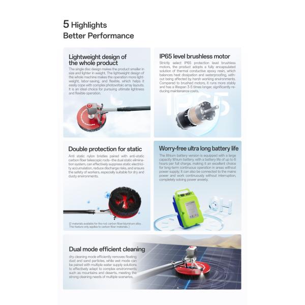 Single Head Solar Panel Cleaning Services Solar Plate Cleaning Machine