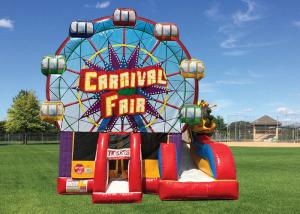 China Carnival Ferris Wheel Inflatable Bouncer Combo / Blow Up Backyard Bounce House on sale