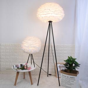 China LED floor lamp modern tripod white feather floor lamp living room reading lamp bedside floor lamp(WH-MFL-27) on sale