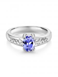 China 0.25 Carat Tanzanite 0.925 Sterling Silver Ring Jewelry with White CZ – Gemstone Rings with Hypoallergenic on sale