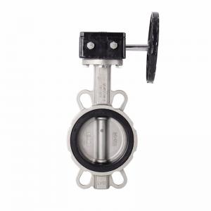 Wholesale ISO 9001 Standard Worm Gear Operated Rubber Seal Wafer Butterfly Valve for Sea Water from china suppliers