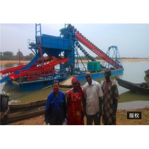 Gravity Separation 60CBM/H Bucket Chain Dredger Gold Dredging Boat