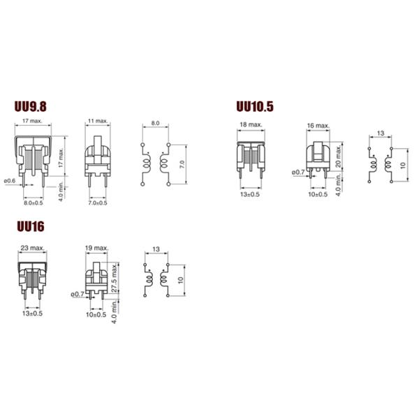 Customized Parameters UU9.8 Power Line Filter Inductor 5mH Common Mode Inductor