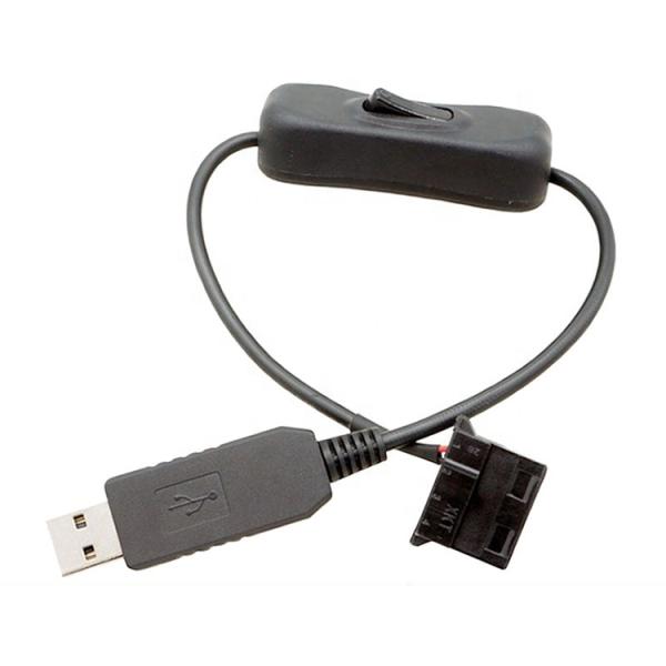 12V Step UP Boost USB to 3 Pin 4pin PWM PC Fan ON OFF Switch Power Adapter Cable