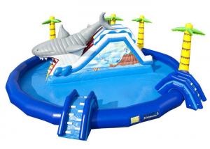 Wholesale Customized Shark Giant Inflatable Water Park With Pool Slide Blow Up Water Playground from china suppliers
