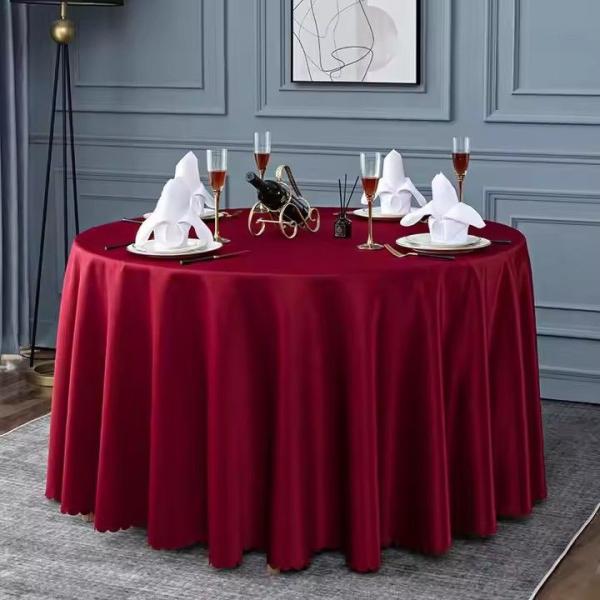 Waterproof Round Table Covers Round Polyester Tablecloths For Restaurant