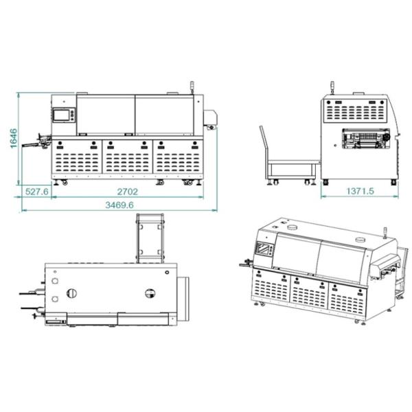 Industrial SMT Automatic Wave Soldering Machine 3PH 380V 50HZ