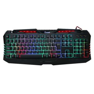 Ergonomic Gaming Computer Keyboard , Gaming Pc Keyboard 3- Color Mixing Backlit