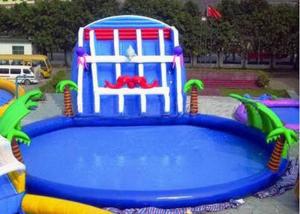 Wholesale Palm Tree Inflatable Swimming Pools With Slide , Inflatable Above Ground Swimming Pools from china suppliers