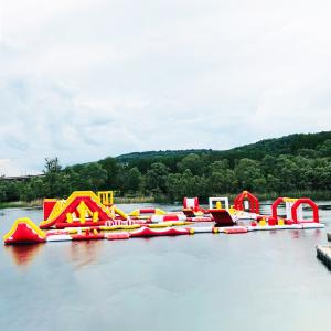 Wholesale 0.9mm PVC Tarp Inflatable Water Park Adult Beach Bounce Floating Games 160 People from china suppliers