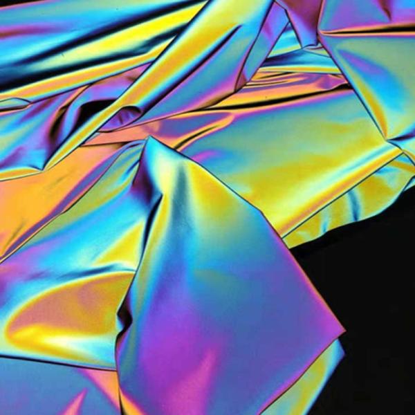 Refletive Rainbow Fabric White 0.12mm Thickness