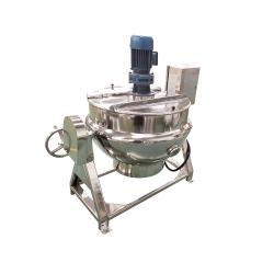 China Gas Heating Jacketed Cooking Kettle Vacuum Sugar Cooking Pot With Agitator for sale