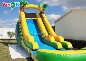 Wholesale Water Slide Bounce House Backyard Double Lane PVC Jungle Inflatable Stair Water Slide With Pool from china suppliers