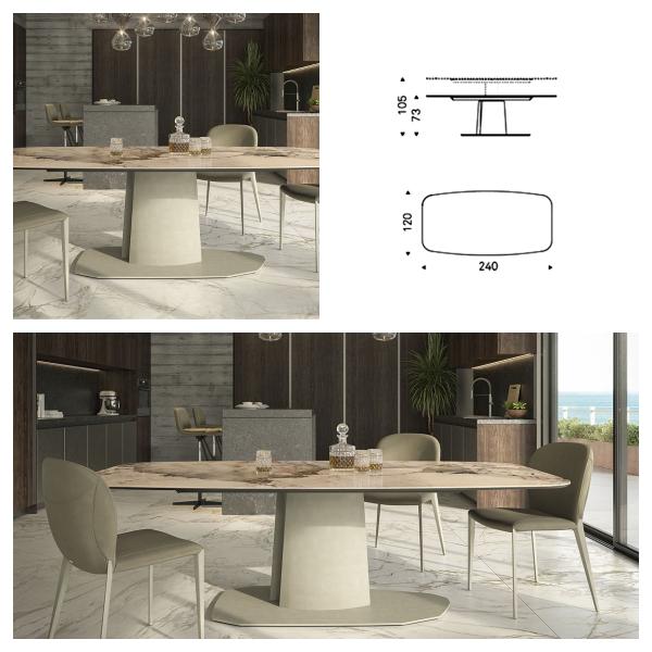 Visual Ceramic Modern Extendable Dining Room Table For 8 Luxurious