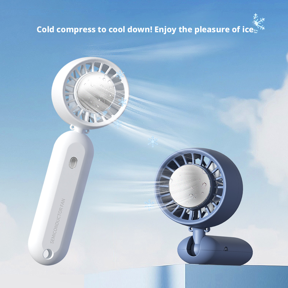 2000mAh Battery Mini Portable Fan with Three Speed Settings and Foldable Design for Long-lasting Cooling