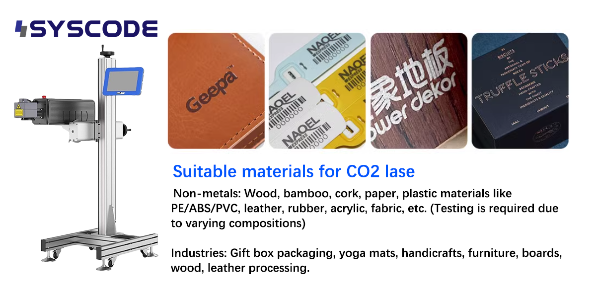 All-in-One 60W CO2 Laser Marking System with 10" Touchscreen for Permanent Marking on Food Packaging, Fabric & Rubber