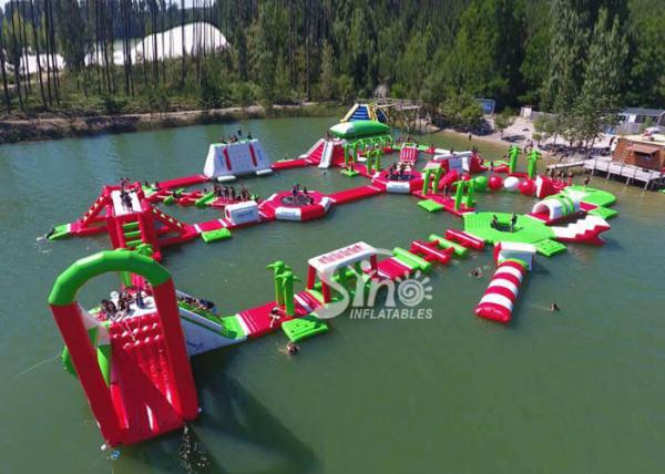 Quality 35x30m Giant Floating Island Inflatable Floating Water Park with 0.9mm Pvc Tarpaulin for sale