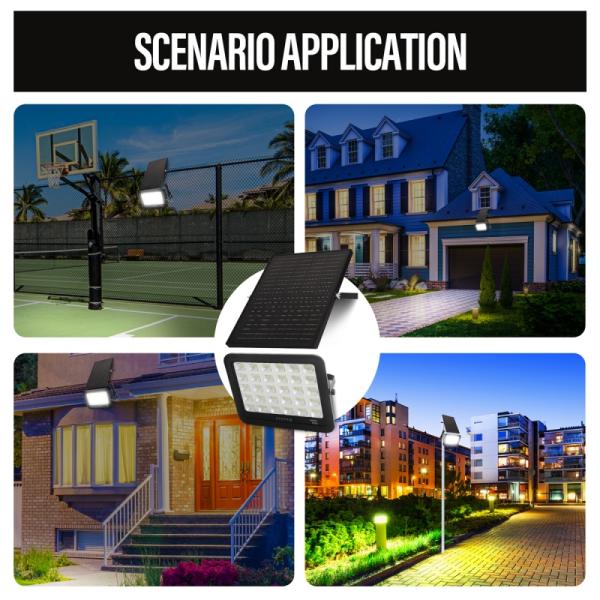 High Lumen Outdoor Solar Yard Light Ip65 Control Aluminum Solar Led Flood Light