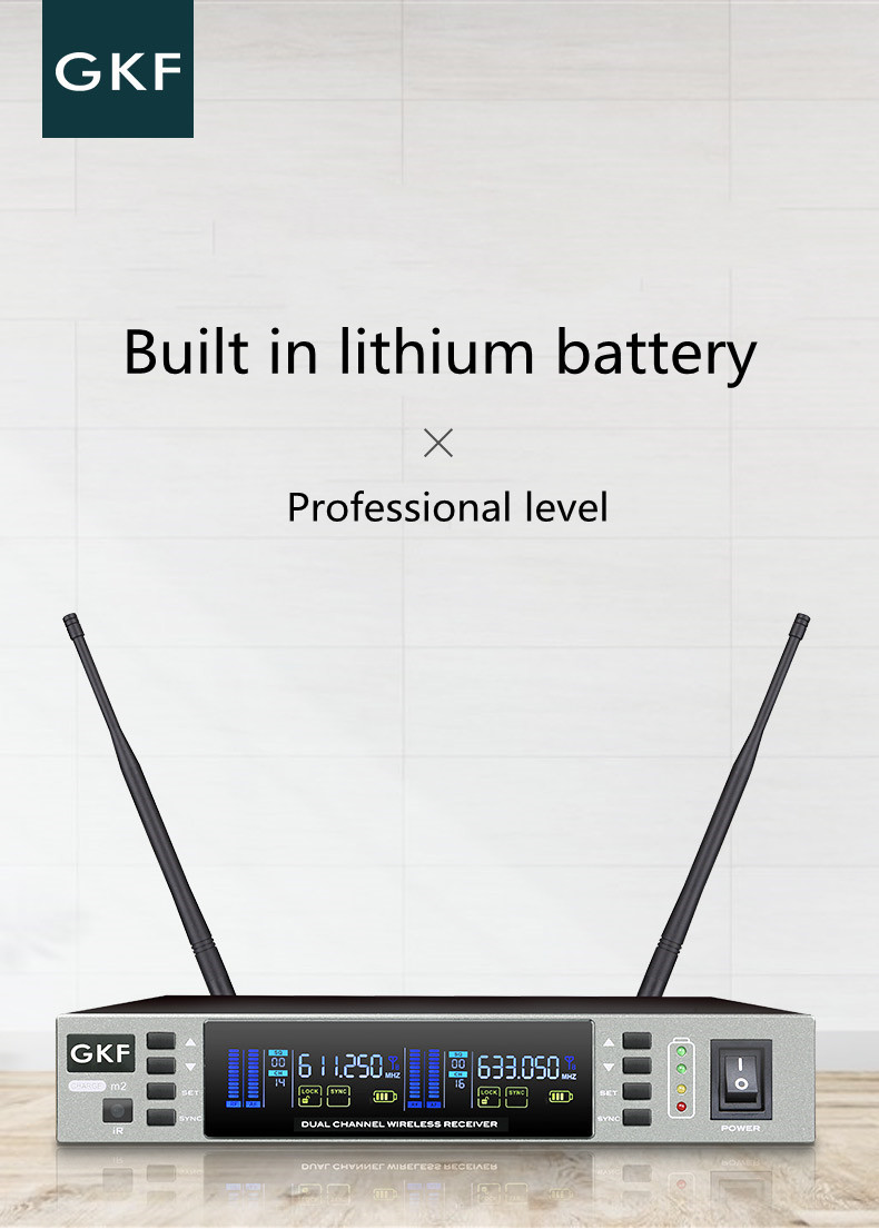 Wireless Dynamic UHF Microphone System High Fidelity Sound Head Prevent Screaming