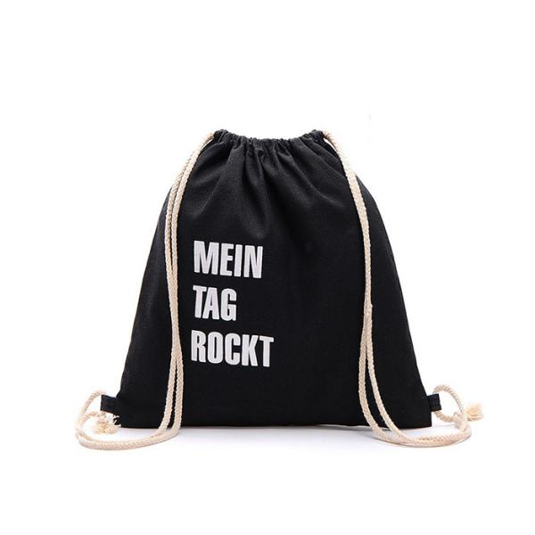 39*30cm Canvas Drawstring Bag Backpack Embroidery Printing OEM ODM