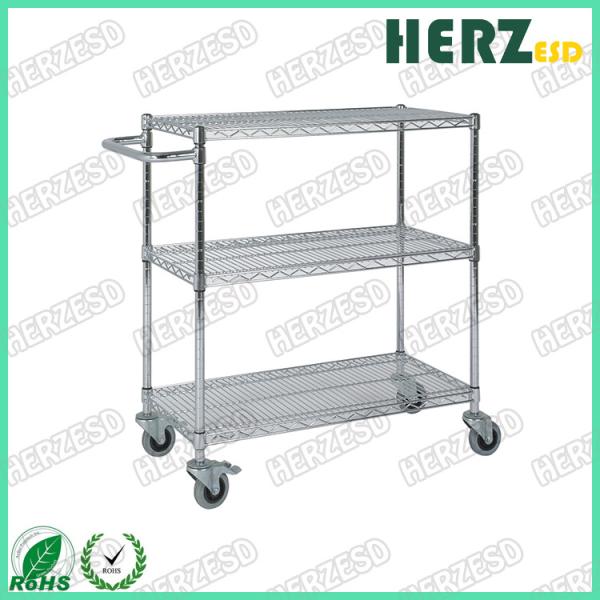 Anti Static Stainless Steel Rack With Wheels ESD Wire Shelf Rack
