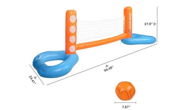 Long Lasting PVC Inflatable Kids Toys Volleyball Game Set Quick Set Up Ages 6+