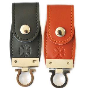 Wholesale High Speed Leather USB Flash Drive 2.0 3.0 Full Memory 128GB 256GB Embossing Logo from china suppliers