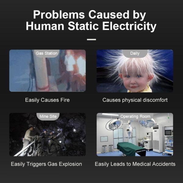 AS-JDB Explosion-Proof Human Static Eliminator EXIBⅡCT4GH Anti Static Discharge Device 38mm Steel Pipe 2.35m Cable 1.95kg Static Remover for Chemical