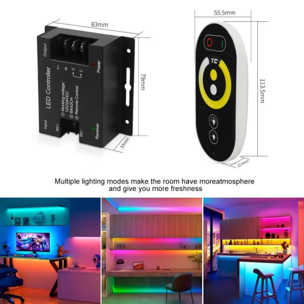 Color Temperature LED CCT Controller 12V 3 Channel Light Dimmer Rf Double Color