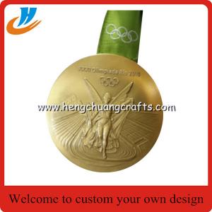Wholesale Polished gold Olympic games medals with ribbon, Olympics trophy and award medals from china suppliers