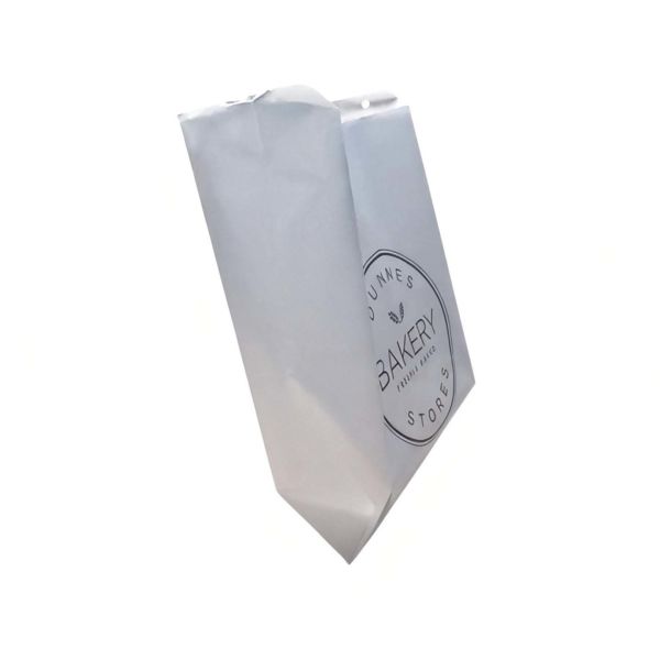 Bulk Flat Bottom White Paper Bread Bag Packaging For Loaf Bread Customized Bakery Bag Food Bag