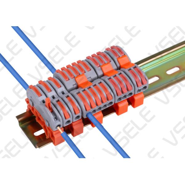 Push In Wire Connectors Carrier Easy Installation On DIN35 Guide Rail