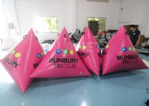 Wholesale Pink Triangular Inflatable Marker Buoys For Swim Event , Yellow Inflatable Water Park Buoys from china suppliers