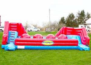 Wholesale Red Balls Inflatable Sports Games Wipe Out Interactive Obstacle Course from china suppliers