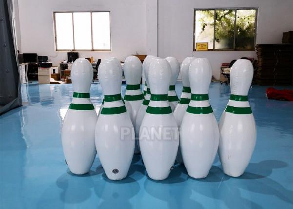 1.2m PVC Tarpaulins White Inflatable Human Bowling Pins For Sports Games