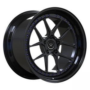 Wholesale Staggered Black Face Lip 2 PC Forged Wheels 19inch For Toyota Supra Luxury Car Rims from china suppliers
