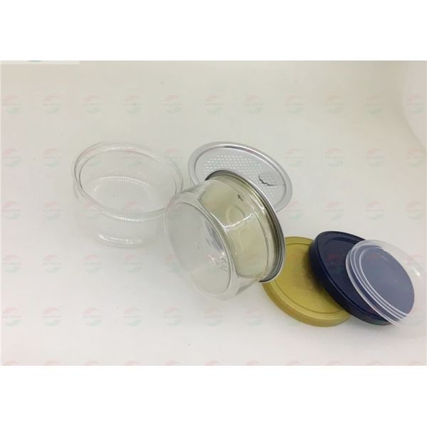 50ml Round Shape Pet Weed Clear Pet Jars / Small Packaging Pans